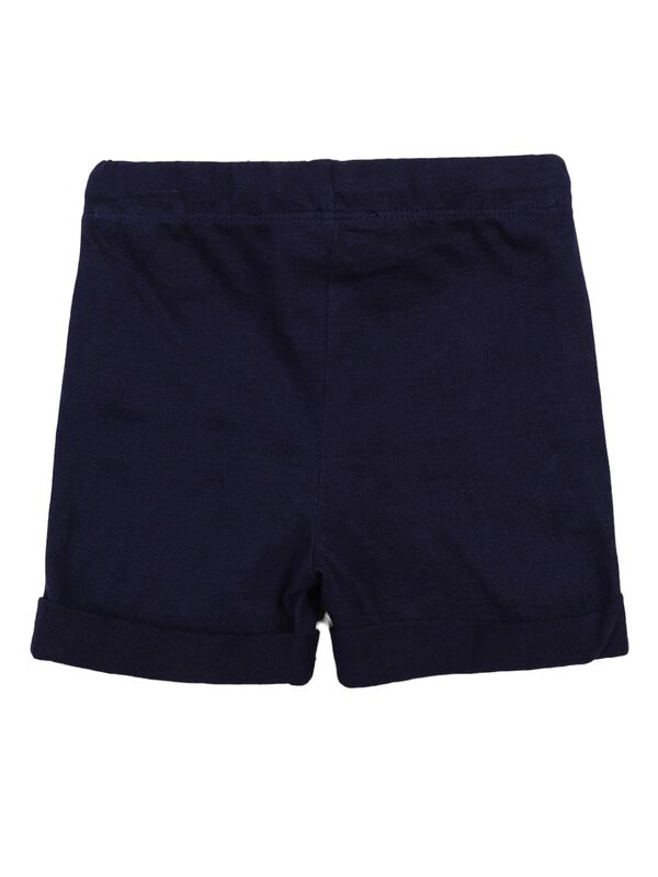 Boys White & Medium Blue Printed T-Shirt with Short Pants image number 4